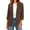 Brown, variant on Womens 3/4 Sleeve Blazer Lapel V Neck Button Down Jackets Casual Business Trendy Outwear With Pockets (S, Brown)