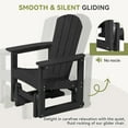 thumbnail image 4 of SERWALL Outdoor Glider Chair, HDPE Wood-Like Patio Glider Rocker All-Weather Porch Glider Black, 4 of 9