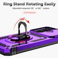 thumbnail image 3 of Armor Case for Samsung Galaxy S24 FE with Camera Lens Sliding Cover & Ring Stand & Support Magnetic Car Mount, Military Grade Shockproof Heavy Duty Protective Case for Galaxy S24 FE, Purple, 3 of 8