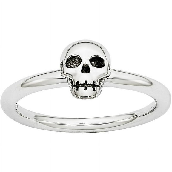 Sterling Silver Antiqued Skull Ring