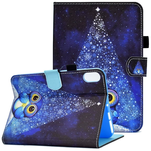 iPad Mini Case for Mini 6th Gen 2021(8.3"), iPad Mini 6 Case with Pen Holder, Allytech Colorful PU Leather Anti-Drop Folio Stand Card Slots Wallet Case with Auto Sleep Wake Feature, Night Owl