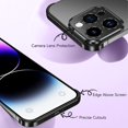 thumbnail image 4 of Compatible with iPhone 15 Plus Case with Camera Lens Protector, Aluminum Metal Frameless, Borderless Design, Slim Thin & Lightweight, Shockproof Bumper Cover, for Women and Men (Black), 4 of 14