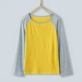 thumbnail image 4 of Girls Tops Casual Long Sleeve Raglan Sleeve T Shirts Crewneck Tunic Kids Color Block Top Size 10 Y-11 Y, 4 of 7