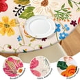 thumbnail image 4 of Floral Bohemian Table Cover with Elastic Border, 52-56 Inch Round Stretch Fit for Special Occasions, 4 of 7