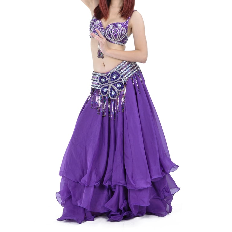 BellyLady Belly Dance Skirt Halloween Tribal Chiffon Tiered Maxi