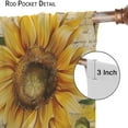 thumbnail image 6 of Sunflower Blackout Curtains Vintage Rustic Farmhouse Yellow Floral Sunflower Botanical Bedroom Living Room Bathroom Rod Pocket Decoration Window Drapes 2 Panels W21xL54in, 6 of 6