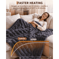 thumbnail image 3 of GARVEE 50" x 60" Heated Blanket Throw,Cozy Faux Rabbit Fur Bubble Electric Blanket with 10 Heat Settings & Auto-Off, Gray, 3 of 9