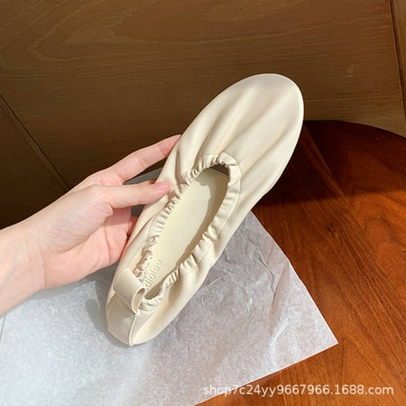 

French style lazy style round toe soft sole granny flat flat shoes ballet shoes for women