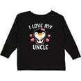 thumbnail image 3 of Inktastic I Love My Uncle with Cute Penguin and Hearts Girls Long Sleeve Toddler T-Shirt, 3 of 5