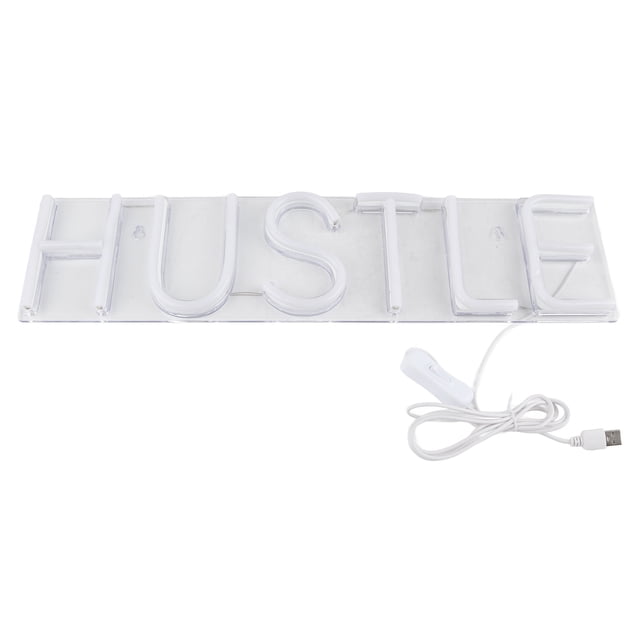 Neon Light, Hustle Words Neon Signs LED Neon Light USB Powered Neon Lamp For Indoor Decor