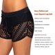 thumbnail image 4 of Wosthever Traje de baño Pantalones cortos Calzoncillos de baño Pantalones recortados amigables con la piel Ligero Cintura alta Traje de pierna Deportes acuáticos Negro 3XL, 4 of 6