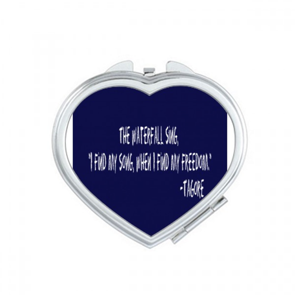 Qoutes Healing Sentences Waterfall Freedom Song Mirror Travel Magnification Portable Handheld Pocket Makeup
