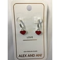 thumbnail image 2 of Alex and Ani Color Infusion Heart Huggie Hoop Earrings Silver One Size, 2 of 3