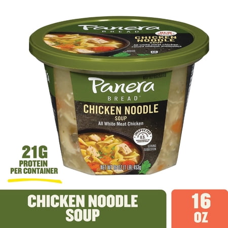 Panera Bread Ready-to-Heat Chicken Noodle Soup, 16 oz Soup Cup (Refrigerated)