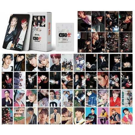 54 Pcs Kpop Stray Kids Lomo Cards Stray Kids Photocards Stray Kids GO Life Album Card Pack Stray Kids Mini Postcards Kpop Stray Kids Merch Photocard Set for Fans Girls