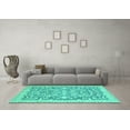 thumbnail image 3 of Ahgly Company Indoor Round Oriental Turquoise Blue Modern Area Rugs, 8' Round, 3 of 4