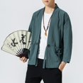 thumbnail image 5 of Casual Jackets for Men 2025 Japanese Lightweight Loose Linen Cardigan Jacket with Pockets Outerwear Coat, 5 of 7