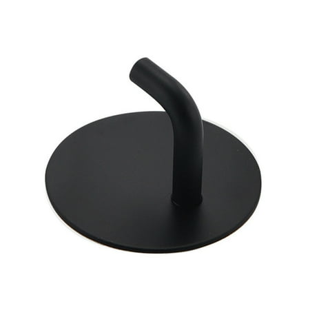 

JUNTEX Self Adhesive Black Wall Mount Hanger for Robe Coat Heavy Duty Super Strong Stainless Steel Hooks No Drill Waterproof