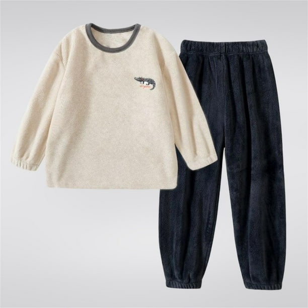 Cowsor 2 Piece Pajamas Set Kids Sleepwear Cartoon Printed Nightwear Cotton Long Sleeve Shirt Pants Loungewear
