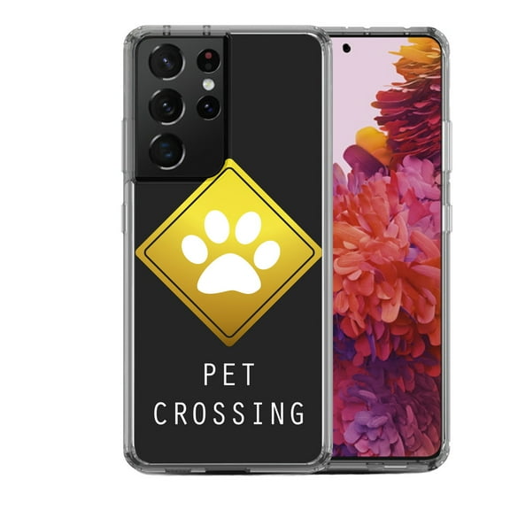 Shockproof Hybrid Bumper Phone Case for Samsung Galaxy S21 Ultra, by OneToughShield ® - Pet Crossing
