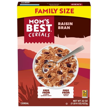 Mom’s Best Raisin Bran® – Whole Grain Cereal with No Artificial Flavors, 22 oz Box