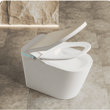 Smart Toilet with Built-in Heated Seat, Tankless Toilet with Auto Flushing, Adjustable Seat Temp, Flush Remote Control LED Digital Display,