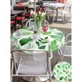 thumbnail image 5 of Outdoor Tablecloths with Umbrella Hole & Zipper, Green Leaves Round Tablecloth 54 Inch, Spring Plants Rustic Botanical Pastoral Waterproof Table Cloth, Patio/Pool/Picnic Table Covers, 5 of 8