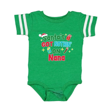 

Inktastic Santa s Got Nothin on Nana with Christmas Presents Boys or Girls Baby Bodysuit