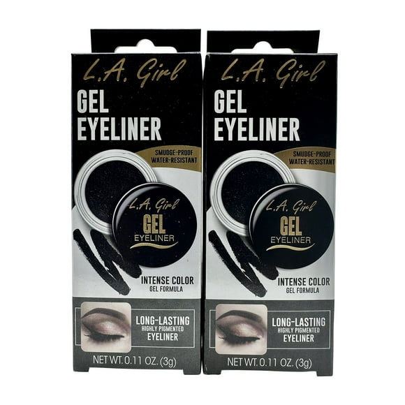 L.A. Girl Gel Eyeliner Black Cosmic Shimmer 0.11 OZ Set of 2