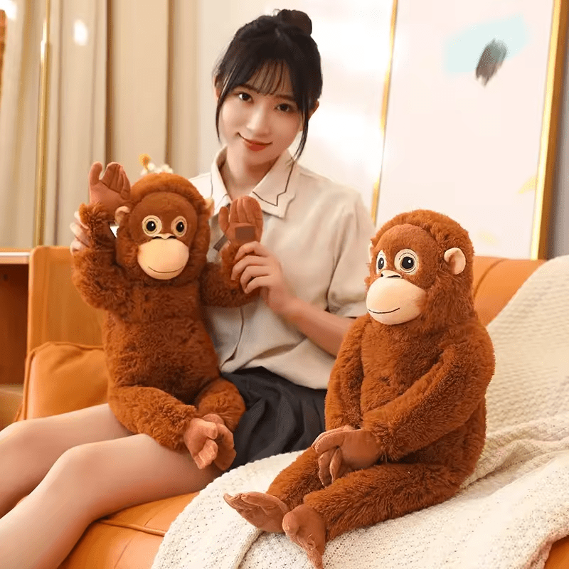 Esterze Punch Orangutan Djungeskog Brown Plush 26in Punch Monkey Plushie Perfect for Birthday Easter Holiday Gifts