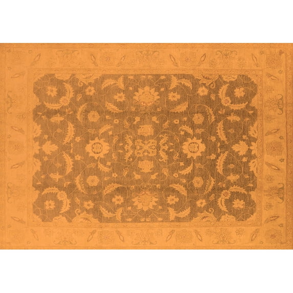 Ahgly Company Indoor Rectangle Oriental Orange Industrial Area Rugs, 6' x 9'