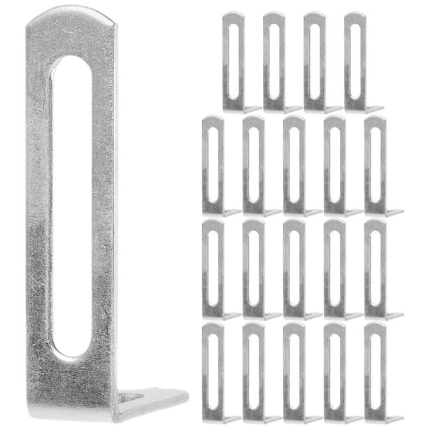 Soportes de esquina de 20 piezas, soportes de estante, soportes angulares de hierro, soportes en L resistentes para estantes