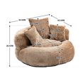 thumbnail image 7 of Oversized Chenille Bean Bag Chair for Adults & Kids, Indoor & Outdoor Lazy Bean Bag Sofa with Wrap-Around Backrest & Pillows for Bedroom, Living Room, Playroom, 42.52''x42.52''x20.47'', Coffee, 7 of 7