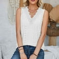 thumbnail image 4 of FAIWAD Beach Sleeveless Tank Tops for Women Lace Embroidered V Neck Tank Top Summer Hollow Out Tops, 4 of 5