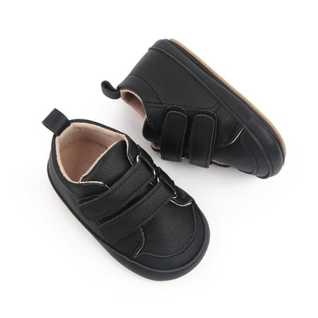 Michellecmm Infant Baby Boys Girls Moccasins Sneakers Solid Color/Contrast Color PU Leather Anti-Slip Sole Prewalker First Walker Shoes