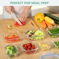 thumbnail image 3 of GPED 8 Pack Glass Meal Prep Containers, Food Storage Containers with Lids, Glass Lunch Boxes, Airtight Bento Boxes, for Microwave, Oven, Freezer and Dishwasher Safe, Blue, 3 of 6
