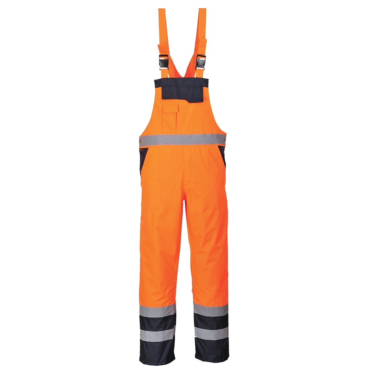 Portwest-Hi-Vis Contraste Safety Workwear Bib & Brace Dungarees-non doublée 