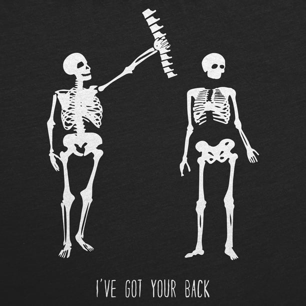 Mens Got Your Back Funny Halloween Skeleton Best Friend T shirt (Black) -  XL 