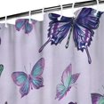 thumbnail image 3 of Purple Butterfly Flower Pattern Shower Curtain 36"x72" ,Bathroom Decorative Shower Curtains Set with 12 Hooks,Modern Waterproof Washable Shower Curtain, 3 of 6