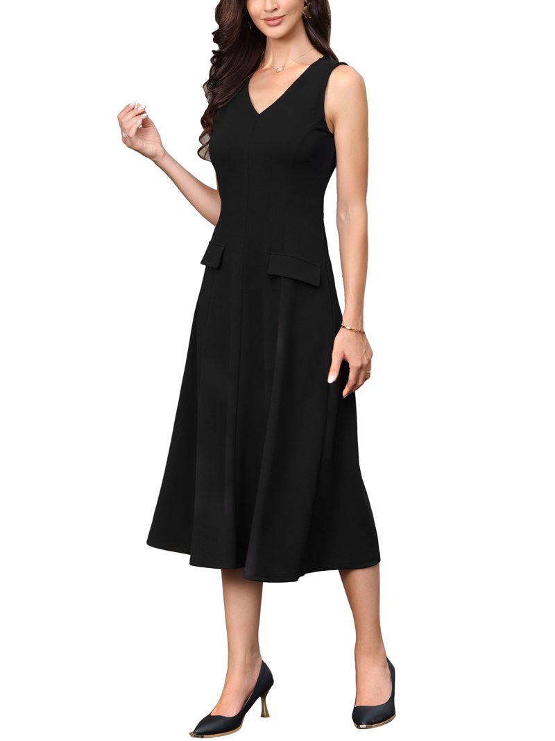 knee length dresses for ladies Elegant Summer Dresses Women Short Sleeve Plain Fashion Office Dresses