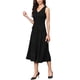 thumbnail image 4 of Vestidos de oficina INSPIRAR CHIC para mujeres 2025, vestido midi sin mangas con cuello simulado en línea A, color negro, 4 of 6