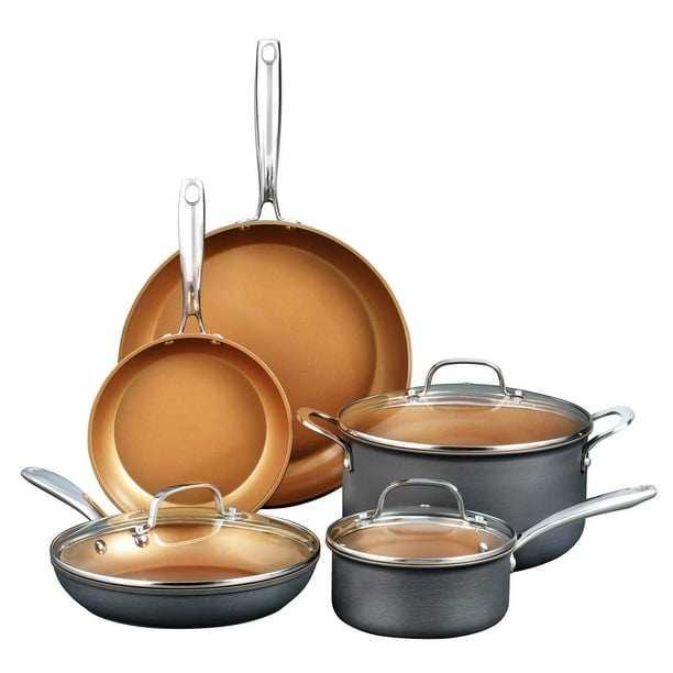 Gotham Steel Pro NonStick 8piece Hard Anodized Cookware Set