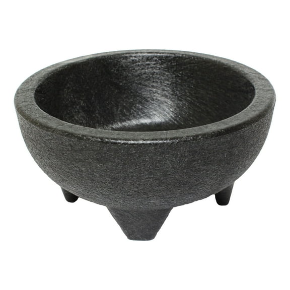 Excellante 5 3/8" X 5 3/8" X 2 1/2", 10 OZ plastic molcajete salsa bowl, black, NSF, comes in PACK OF 4