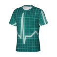 thumbnail image 5 of Qekee ECG Wave Classic Fit T-Shirt Men's Shirt Men's Tight Short Sleeves for Exercise, Running, Mountaineering - ECG Wave, 5 of 9