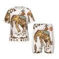 thumbnail image 1 of Fotbe Cowboy Up Vintage Wild West Pijama Estampada de 2 Piezas para Niños – Ropa de Dormir de Manga Corta Cómoda para Niños y Niñas, Camiseta y Shorts de Algodón-Small, 1 of 6