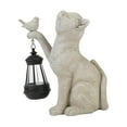 thumbnail image 4 of Luz solar de gato Estatua de gato al aire libre Regalos Lámpara de paisaje Resina con linterna solar Gris Cola estatua al aire libre, 4 of 8