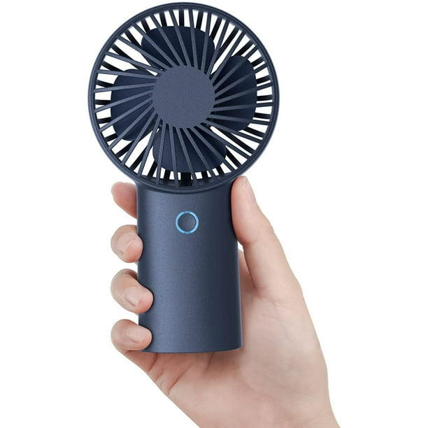 Ventilador de mano azul de 4000 mAh, mini ventilador portátil, ventilador pequeño recargable por USB tiempo de trabajo de 5 a 20 horas: ventilador personal con pilas con 3 velocidades para exteriores/oficina JM