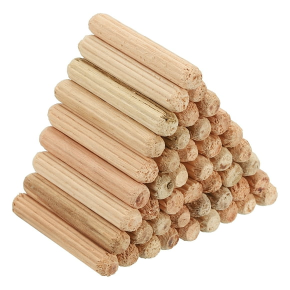 Clavijas de madera Uxcell 3/16"x1 5/32", paquete de 120, clavijas de madera acanaladas para proyectos de arte y muebles