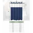 thumbnail image 6 of No Hook Shower Curtain with Snap in Liner, Navy Blue Solid Color Hotel Shower Curtains for Bathroom, Washable Shower Curtain Liner Set with Mesh Top Window, 72"x72", 6 of 6