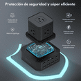 thumbnail image 4 of Regleta Vertical Torre de Enchufes con USB y USB-C, Estación de Carga Eléctrica Multipuerto con Protección, Cable de Extensión, Ideal para Oficina, Hogar y Electrónicos, 4 of 12